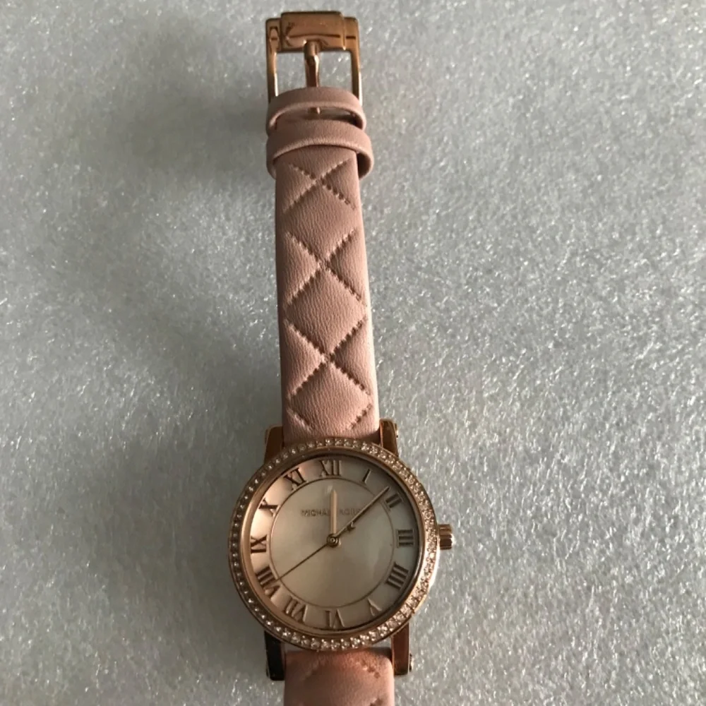 Michael Kors Petite Norie Pave Rose Gold Tone Mother of Pearl Dial Ladies Watch